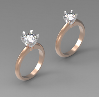 Solitär Engagement Ring 0 5ct 75ct 1ct 2ct Ringe druckbar Diamant Tiffany 3d print model - Mito3D