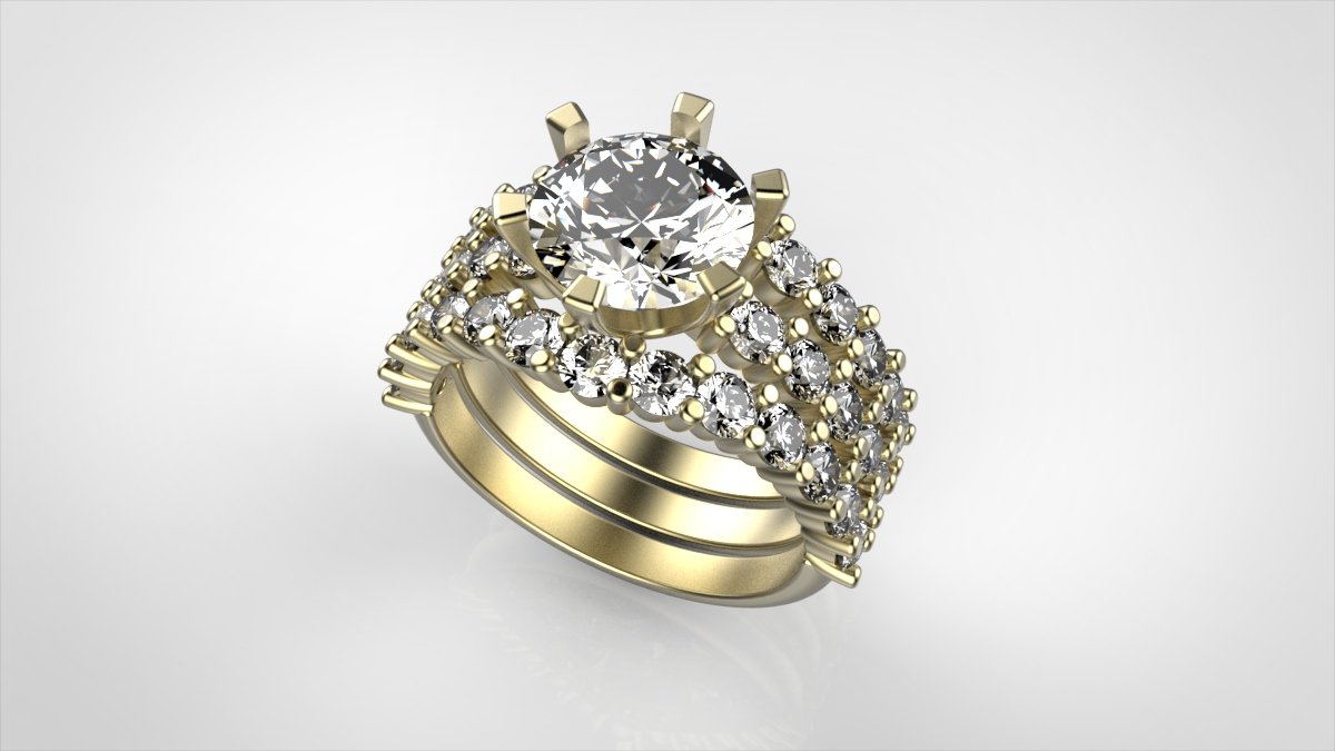 solitaire anel de noivado 55 o engajamento jóias 3dmodels 3D print model - Mito3D