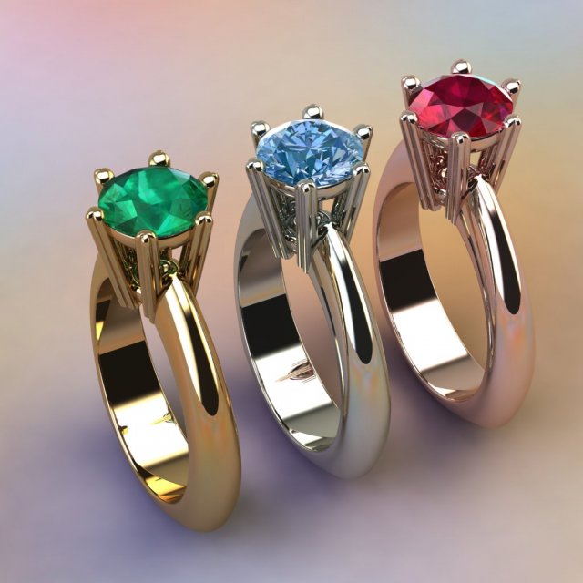 solitaire engagement bague anneaux bijoux fiançailles Alliance diamant diamond ring 3D print model - Mito3D