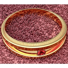 solitario hoja anillo 3d impresión modelo in anillos 3dexport naturaleza compromiso oro satín 3d print model - Mito3D