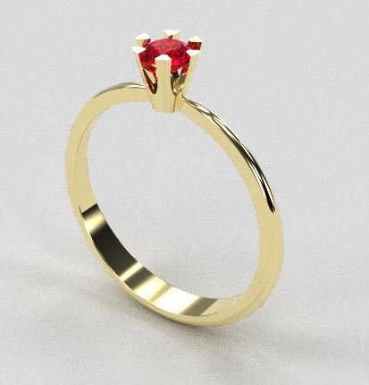 solitaire ring 1 3d print model in rings 3dexport diamond-ring printable 3D print model - Mito3D