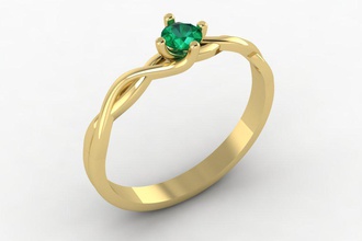 solitaire ring 35 mm gem ewelry jewellery diamond printable classic cad gems female women exclusive 3dm stl obj fashion gold cnc high polygonal 3d print model - Mito3D
