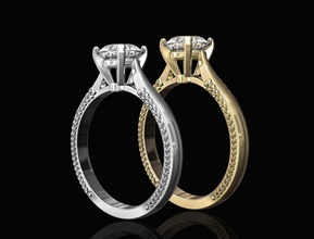 Solitär-ring filigran 3d bedruckbar ist ring Ringe gold Silber Platin sterling gem Edelsteine genial Frauen diamant stilvoll Juwel das filigrane solitaire brillant Schmuck 3d print model - Mito3D