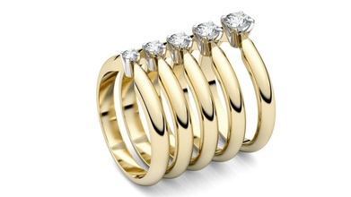 solitario collezione di anelli 3d modello stampa bellezza brillante cut fidanzamento moda gemma oro gioielli stampabile giro set solitaire bianco 3d print model - Mito3D