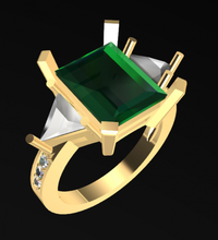 solitär esmerald diamanten ring frei 3d drucken modell ringe 3dexport diamont hochzeit juwel schmuck engagement diamant brillant druckbar gold mode schönheit silber 3d print model - Mito3D