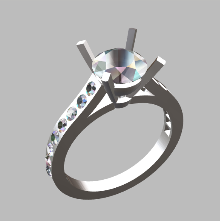 einsam ring 3d drucken modell ringe 3dexport anello diamant juwel karat gold platin silber 3D print model - Mito3D