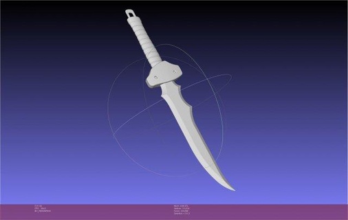 arrasamiento cuchillo intacto roto montaje réplica cosplay anime fantasía leveling broken knife 3d print model - Mito3D