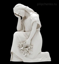 triste mulher tristeza estátua luto 3d print model - Mito3D