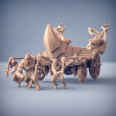 soul-harvester altar miniatures ready to print 3d model in sculpture 3dexport dark dragons dungeons elf epic fantasy mini piece queen rpg terrain miniature carriage tabletop throne slaves wagon dnd 3d print model - Mito3D