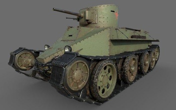 sowjet panzer bt 2 1933 3d modell 3dexport ww2 wwii russisch gepanzert fahrzeug verfolgt krieg armee militär schnell kavallerie bt2 bt5 3d print model - Mito3D