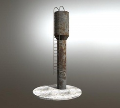 Soviético agua torre industria pesado antiguo retro metálico oxidado hierro acero arquitectónico Ingenieria 3d print model - Mito3D