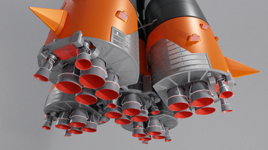 soyz 2 foguete russo espaço satélite tecnologia técnico nave espacial transporte soz high poly quality cyberpunk motor moderno lançamento Spaceport lua Marte 3d print model - Mito3D