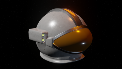 Uzay kask astronot oyun hazırlığı pbr dokular malzemeler 3d print model - Mito3D