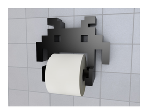 espaço invasor banheiro papel suporte 3d impressão 3dprinting 3d print model - Mito3D