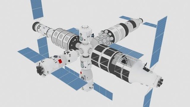 space station 3d model in real spacecraft 3dexport animation architectural architecture building castle china dream east emperor 3d print model - Mito3D