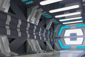 uzay istasyon koridorlar gemisi iniş siteler sci fi sahneler 3d model in gerçek aracı 3dexport 3d print model - Mito3D