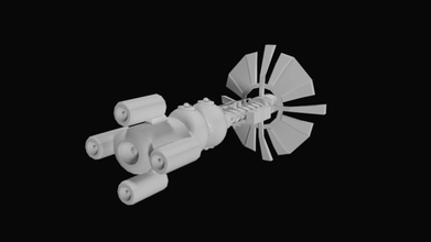 navicella spaziale gratuito trasportatore spazio sci fi nave 3d print model - Mito3D
