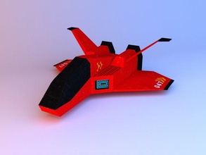 navicella spaziale low poly giocattolo 3d modello in commerciale 3dexport spazio poli scifi stella nave stellare corazzata militare futuro volo volare stelle motore velocità rosso razzo gravità 3d print model - Mito3D