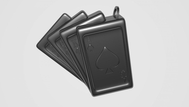 pique cartes trousseau de clés piques carte 3dprint 3dprinting 3dprintable imprimable d'impression 3dmodel le pont deckcards ace roi la reine jack 3d print model - Mito3D