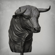 español luchando toro busto 3d impresión modelo in escultura 3dexport arte decoración lidia bravo españa corriendo imprimir estatua imprimible toros 3d print model - Mito3D