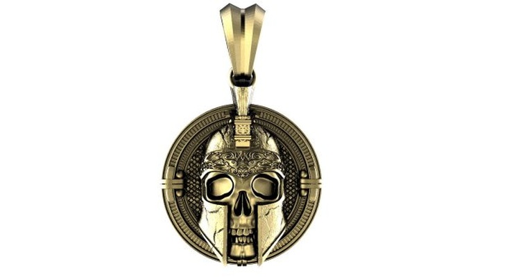 spartan skull pendant 3d print model in pendants 3dexport jewelry jewel 3d print model - Mito3D