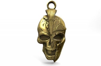 spartan skull pendant 3d print model in pendants 3dexport jewelry jewel warrior 3d print model - Mito3D