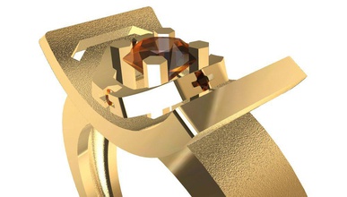 besonderen ring gold Edelsteine- besonderes anders 3d print model - Mito3D