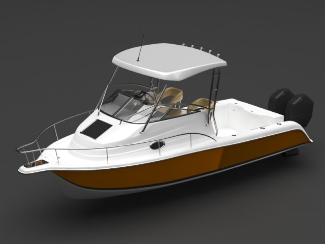 speed boat yacht speedboat ship watercraft water sea ocean fishing cruising 3D print model - Mito3D