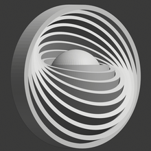 esfera rodado anéis concêntricos a rotação círculos o planeta futurista aninhado matemática resumo de abstração printable imprimir escultura blackhole interestelar estelar decoração símbolo 3d print model - Mito3D