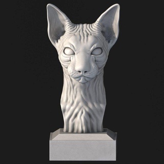 sphynx cat sculpted sculpture retrieved animal mammal wild pet kitty nature kitten statuette present 3d print model 3d print model - Mito3D