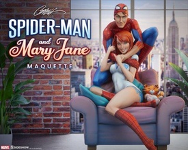 spider-man mary jane maquette - diorama printable 3d print model in man 3dexport spiderman maryjane mary-jane marvel comics avengers 3d print model - Mito3D