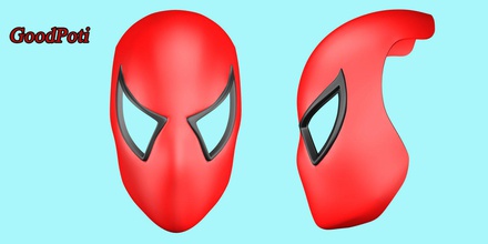 spider man máscara v3 3d impresión modelo in juego accesorios 3dexport 3ds obj stl araña hombre casco maravilla dc historietas película imprimible juegos juguetes 3d print model - Mito3D