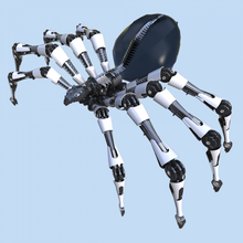 spider insect arachnid animal mechanical robot scifi sci-fi nature character bug fantastic steampunk steel electronic futuristic 3d print model - Mito3D