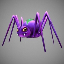 örümcek karikatür 3d hayvanlar böcek karakter yaratıklar oyun el model canavar boyalı dul 3d print model - Mito3D