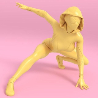 spider gwen pose 2 woman girl man female sony marvel disney figuries character spiderverse spiderman spiderwoman spidergwen girl-character minitures statue figure stacy 3d print model - Mito3D