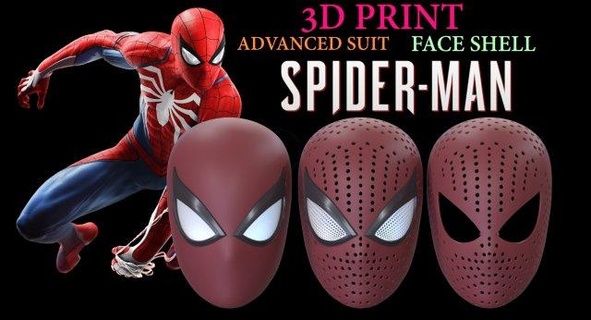 spider man faceshell 3d printing-stl fbx ztl mask spiderman marwell marwel cosplay character stl 3dmodel comicbook 3d print model - Mito3D