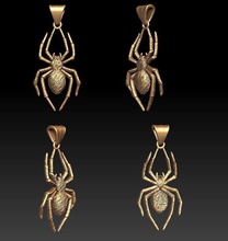 spider pendant 3d print model in pendants 3dexport widow arachnid insect poison tarantula shave goliath birdeater venom predator rap hip hop hiphop necklace jewel jewelry 3d print model - Mito3D