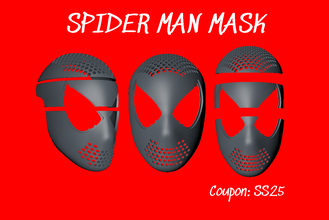 spiderman mask helmet 3d print model in man 3dexport spider covid coronavirus marvel batman facemask iron ironman dc comics protection protect cosplay deadpool captain games 3d print model - Mito3D