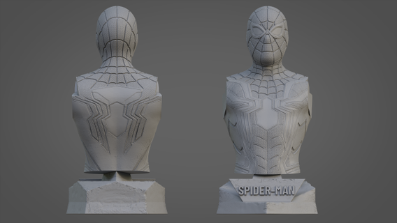 spiderman ultra-detailed support-free bust 3d model free man game character art movie peter parker print poly printable figures 3dprinter marvel 3d print model - Mito3D
