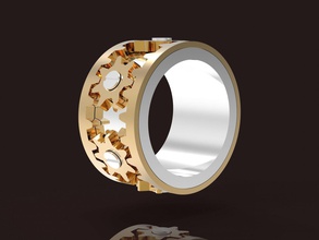 iplik ring mekanizması makine yazdırılabilir takı mücevher altın Gümüş platin sterling metal metalik yüzük güzel harika çok mekanizma zarif stile modern 3d print model - Mito3D
