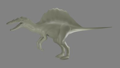 spinossauro 3d model in dinosaur 3dexport arte game design jogos 3d print model - Mito3D