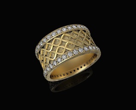 spiral band ring edelsteine 3d drucken modell ringe 3dexport druckbar gold silber platin sterling juwel brillant frauen diamant männer schmuck 3d print model - Mito3D