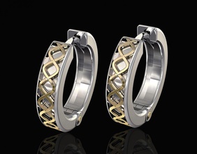 espiral brincos de argola 3d printable stl rodadas ouro prata platina sterling aro brinco mulheres a moda jóias 3d print model - Mito3D
