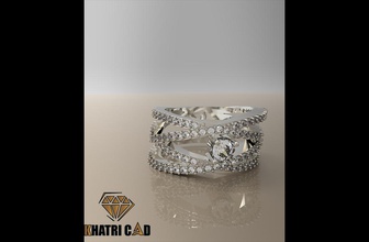 spiral ring gemstone jewelry gold silver apparel indian style stl printable printing 3dmodel rings diamond spirals 3d print model - Mito3D