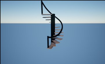 spiral staircase stairs wooden 3d print model - Mito3D