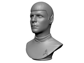 spock star trek beyond man actor movie bust zachary quinto 3d print model - Mito3D