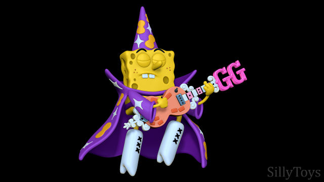 spongebob squarepants goofy goober 3d print model in monsters & creatures 3dexport nickelodeon eletric guitar movie rock wanna magic patrick sandy star picker- sillytoys gg 3D print model - Mito3D