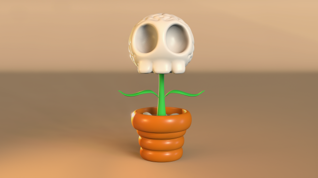 spooky halloween skull plant decor planter design printable creepy party scary pot head haunted house dark horror decoration props 3D print model - Mito3D
