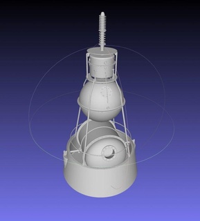 Sputnik 2 laika cápsula Cutaway montagem imprimível modelo veículo miniatura sputnik nave espacial satélite voo história 3d print model - Mito3D