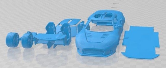 espion c8 aileron 2008 imprimable voiture 3d impression modèle in automobile 3dexport fente scalextric tamiya rc miniz loisir micro 3d print model - Mito3D